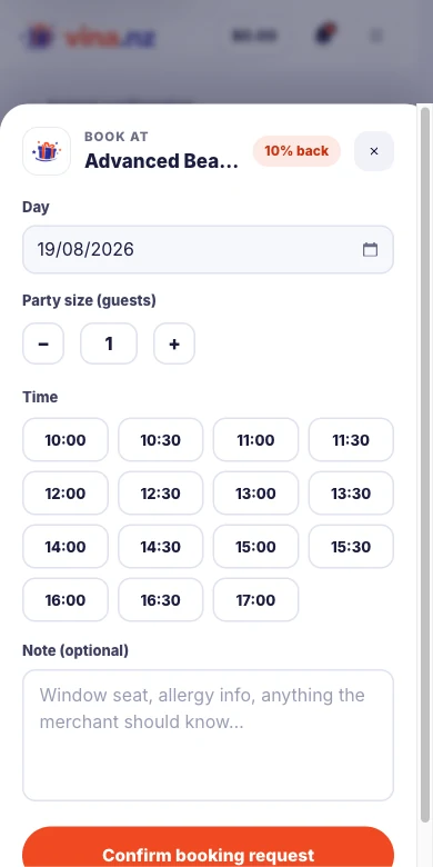 Book a service — Mobile